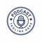 Podcast. Badge, icon, stamp, logo. Vector stock illustration