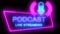 Podcast billboard neon light effect background