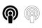 Podcast black vector icons , outline logo