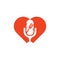 Podcast food heart shape concept logo icon designs