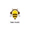 Podcast honey bee bug cute character wearing headphone