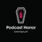 Podcast horror logo or symbol template design