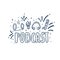 Podcast lettering with decoration. Vector design.