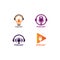 Podcast logo vector icon illustration