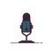 Podcast microphone line style illustration