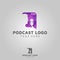 Podcast professional flat vector logo design