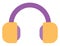 Podcast purple headphones, icon