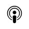 Podcast radio icon illustration set. Studio table microphone with broadcast text on air. Webcast audio record concept logo