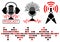 Podcast radio icon illustration sets. Broadcast tower, radio frequency and microphone with headphones. Podcast microphone, signs