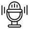 Podcast studio microphone icon, outline style
