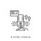 Podcast submitting line icon. Editable vector