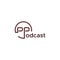 Podcast text logo vector design