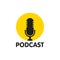 Podcast. Vector flat illustration, icon, logo design on white background