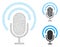 Podcast Vector Mesh Carcass Model and Triangle Mosaic Icon