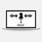 Podcasts,radio, online courses. Young people record episodic series of digital audio files, an online show. Large microphone,