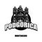 Podgorica, Montenegro, black and white logo