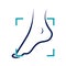 Podiatric care foot print logo design 