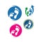 podiatric care foot print logo design vector icon illustration template