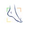 podiatric care foot print logo design vector icon illustration template