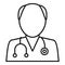 Podiatrist doctor icon, outline style