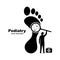 Podiatry concept. Landing Page feet treatment. Vector black