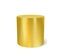 Podium gold steel cylinder, product stand or golden metal display, vector 3d. Golden podium or yellow shelf base background of