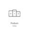 podium icon vector from hockey collection. Thin line podium outline icon vector illustration. Linear symbol for use on web and