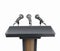 Podium lectern with microphones