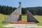 Podium of the olympic ski jumps on the mountain of Igman in Sarajevo, Bosnia and Herzegovina.