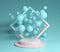 Podium Pastel And Marble With Frame Bubbles 3D Render