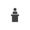 Podium speech vector icon