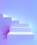 Podium stage or platform stairs pedestal, 3d white background. Podium stand with steps, empty staircase ladder to top, product