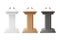 Podium wooden and white empty Tribune Set. Debate Podium Stand With Microphones mockup isolated. Illustration for