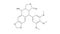 podofilox molecule, structural chemical formula, ball-and-stick model, isolated image non-alkaloid toxin lignin