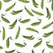 Pods of peas, beans seamless pattern.