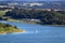 The Poehl dam on river Trieb near the town of Plauen in Saxony, Germany. Known as the Vogtland Sea, it is a popular place for