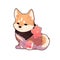 A poet dog who writes beautiful and meaningful verses, AI Generated, Sticker ver.7