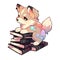 A poet dog who writes beautiful and meaningful verses, AI Generated, Sticker ver.9