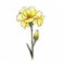 Poetic Fragility: Hand Painted Yellow Carnation Illustration