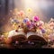 Poetic Petals: Flowers Blooming from an Open Book's Pages
