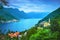 Pognana Lario and Torriggia village, Como Lake district landscape. Italy, Europe.