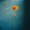 Poignant Symbolism: A Captivating Analog Photograph Of A Single Orange Flower