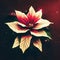 poinsettia flower on dark background - vintage effect style pictures generative AI