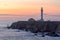 Point Arena Lighthouse at sunset, California