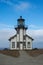 Point Cabrillo Light House near Fort Bragg California, on the Pacific Ocean. Road leading lines into the lighthouse