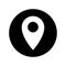 Point location icon vector. Navigation icon isolated on black circle