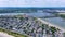 Point of Pines coast aerial view, Revere, MA, USA