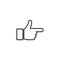 Point right hand gesture linear icon. Thin line illustration. Index finger. Forefinger contour symbol