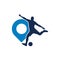 Point Soccer logo design vector illustration, Creative Football logo design concept template, symbols icons