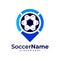 Point Soccer logo template, Football Point logo design vector